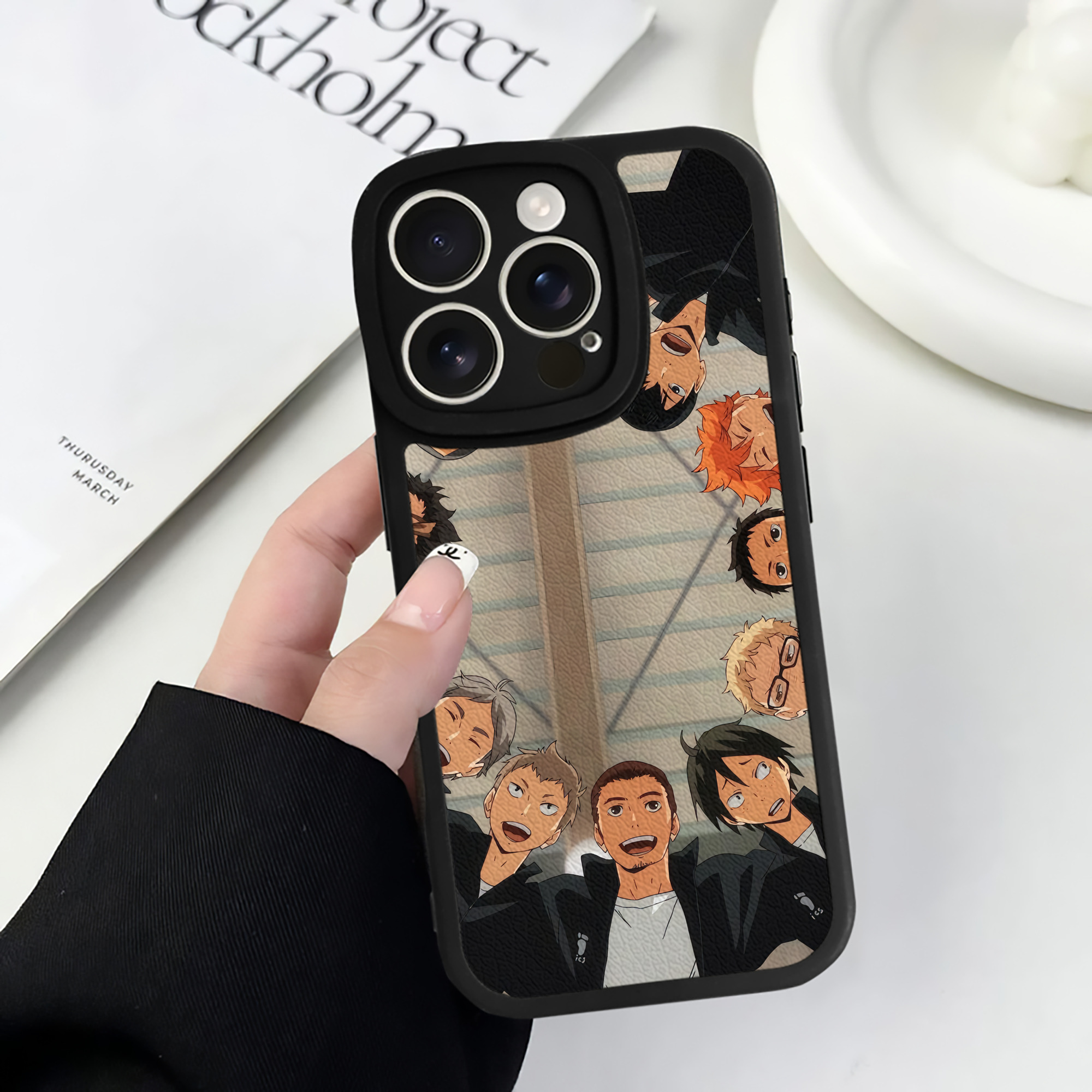 （画像用） ハイキュー!! Haikyu!! 【iPhone 16シリーズ対応】シリコンスマホケース（レザー調） 材質：シリコン
